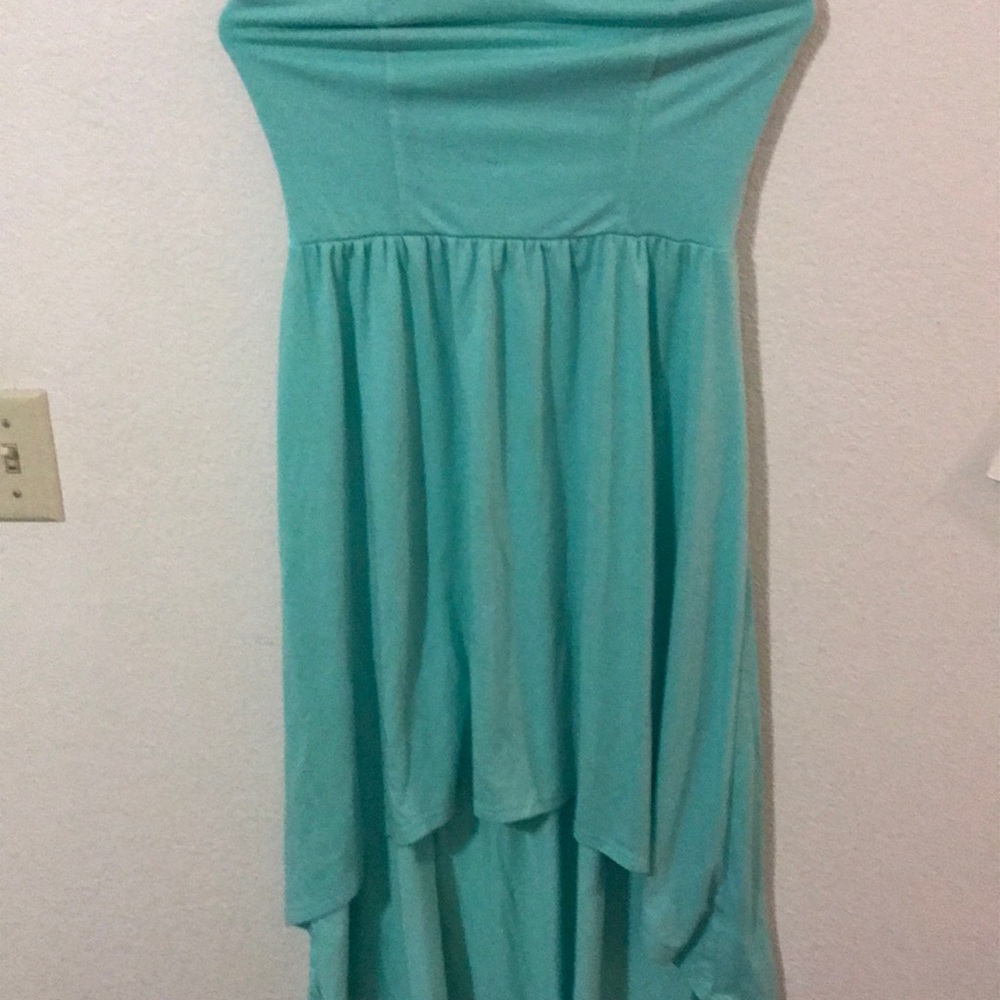 Seafoam Green Strapless HiLow Dress